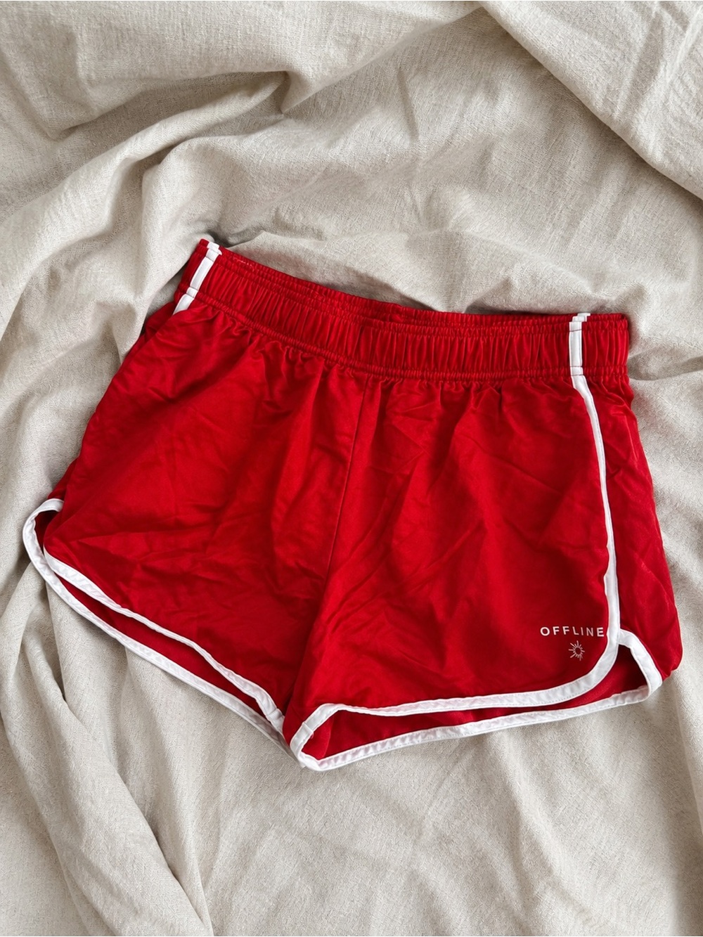OFFLINE By Aerie Red Dolphin Running Shorts Size Small